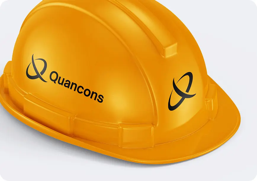 Quancons branded safety helmet